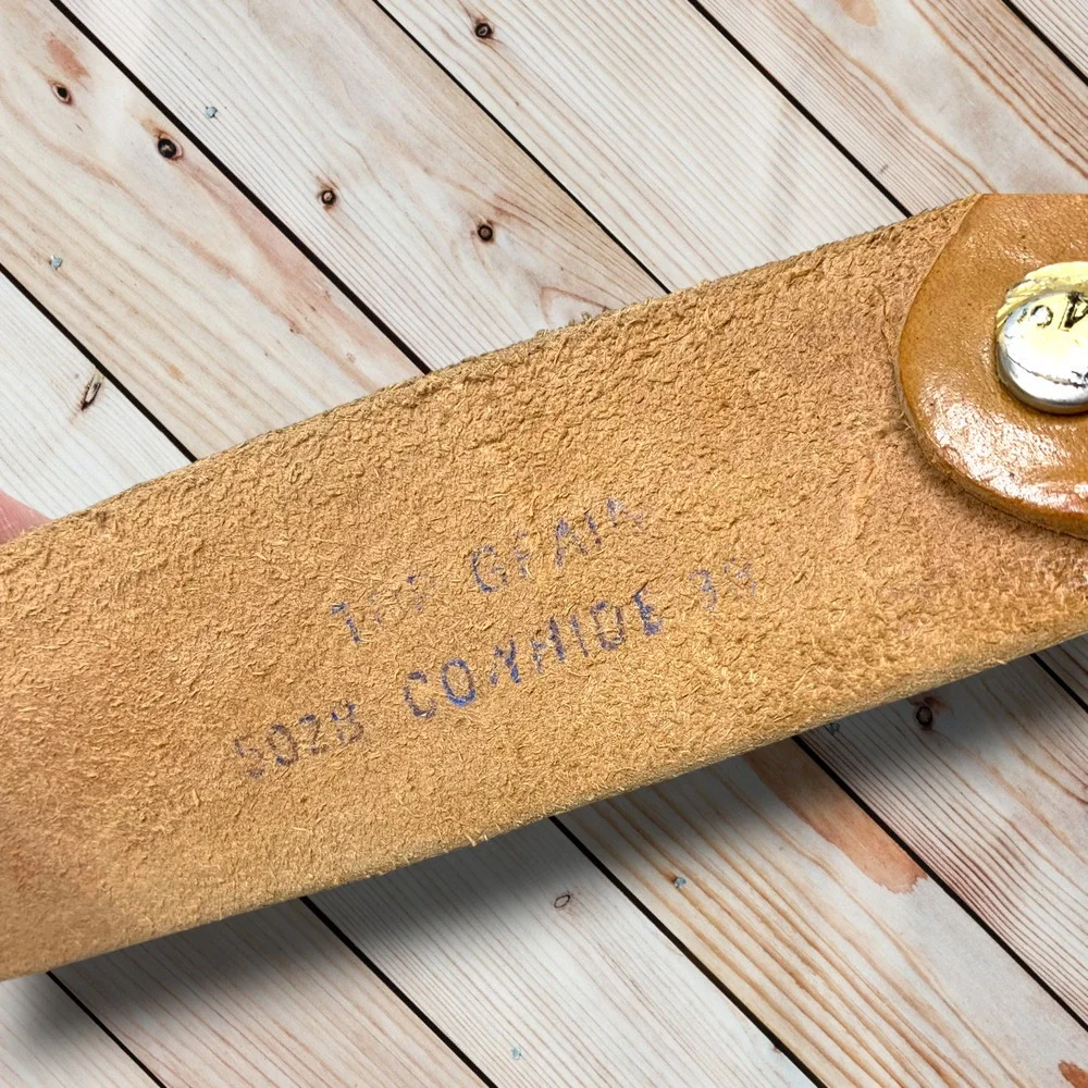 Vintage Transtar Intl Harvester Eagle Brown Tooled Leather Western Belt Buckle